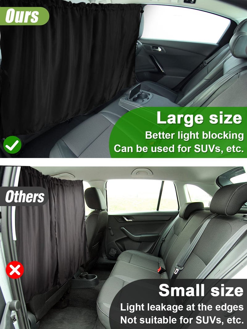 PAMASE Car Divider Curtain - Wide Car Privacy Blackout Shades with Storage Bag for Baby Nap  Removable Sedan SUV Van Sunshade Covers Screen for Car Camping Sleeping Accessories - Image 3